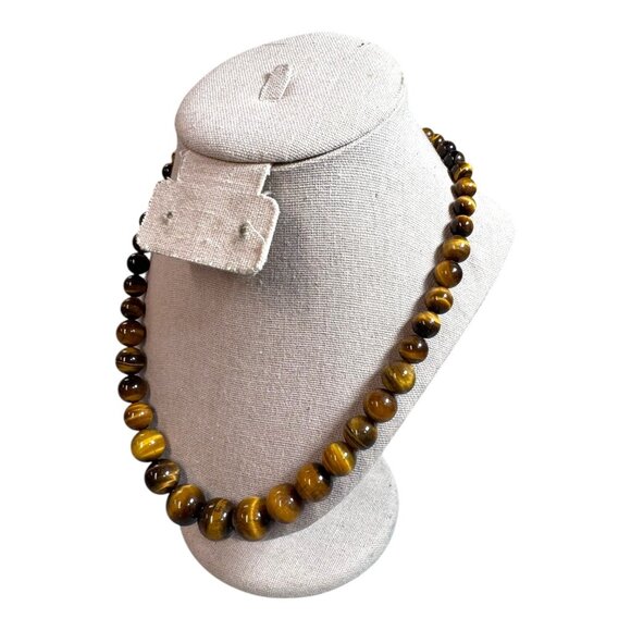 Jay King Tigers Eye Beaded Necklace & Bracelet Set DTR Sterling Silver Clasp Lot - Picture 10 of 14